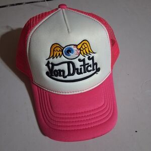 Von Dutch Pink and White Cap